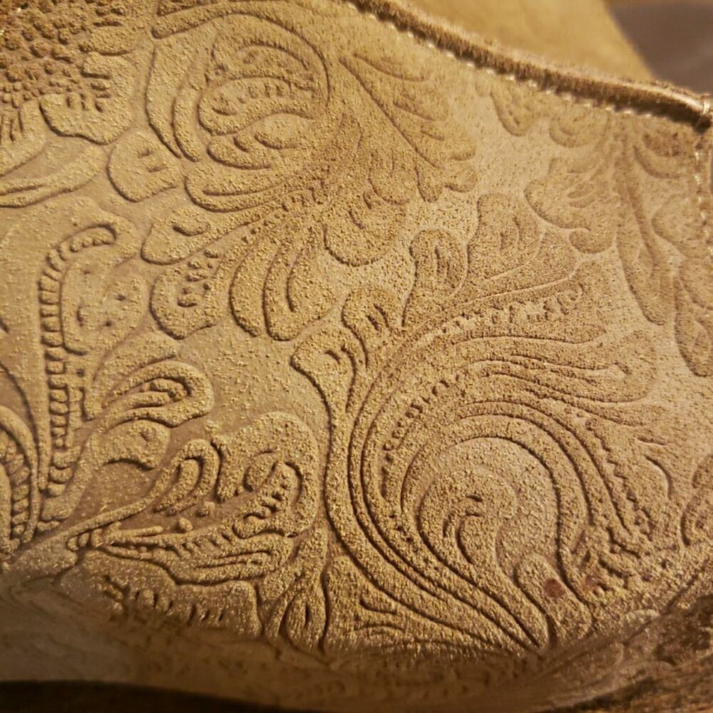 Yellow Box Women's Size 7 Redding Wedge Sandals Platform Heels Leather Suede Tan - Picture 5 of 8